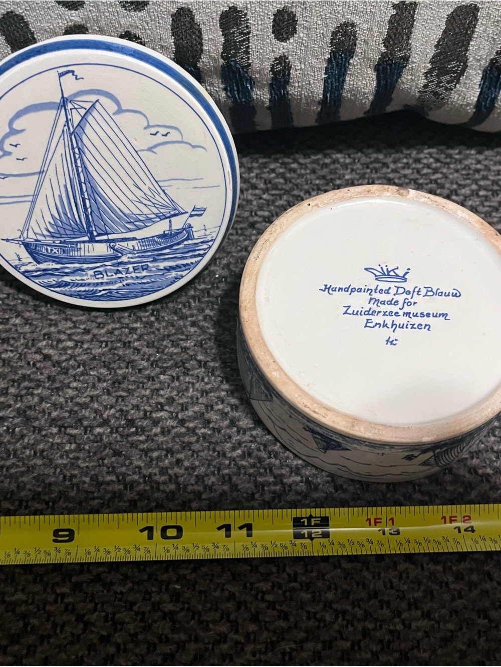 Handpainted Delft Blue Trinket Box - Classic Blue and White Home Art